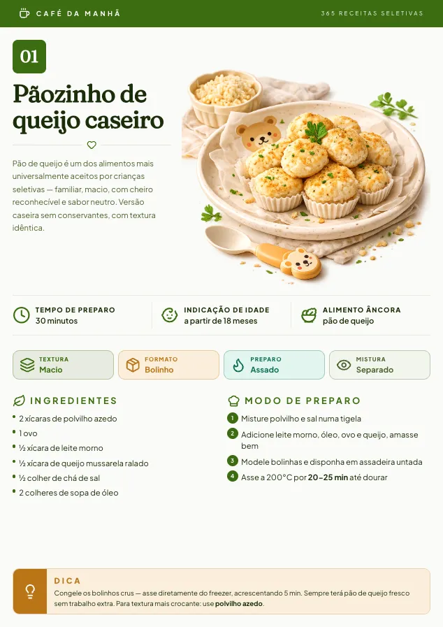 Receita de café da manhã para crianças seletivas