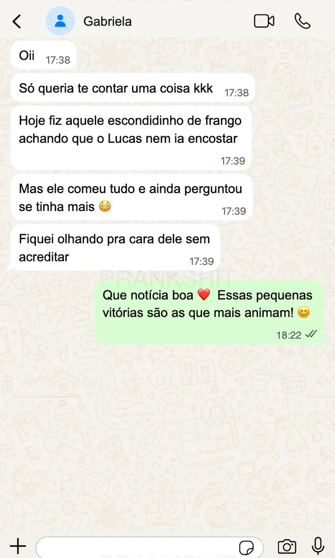 Depoimento de mãe sobre resultado com o guia